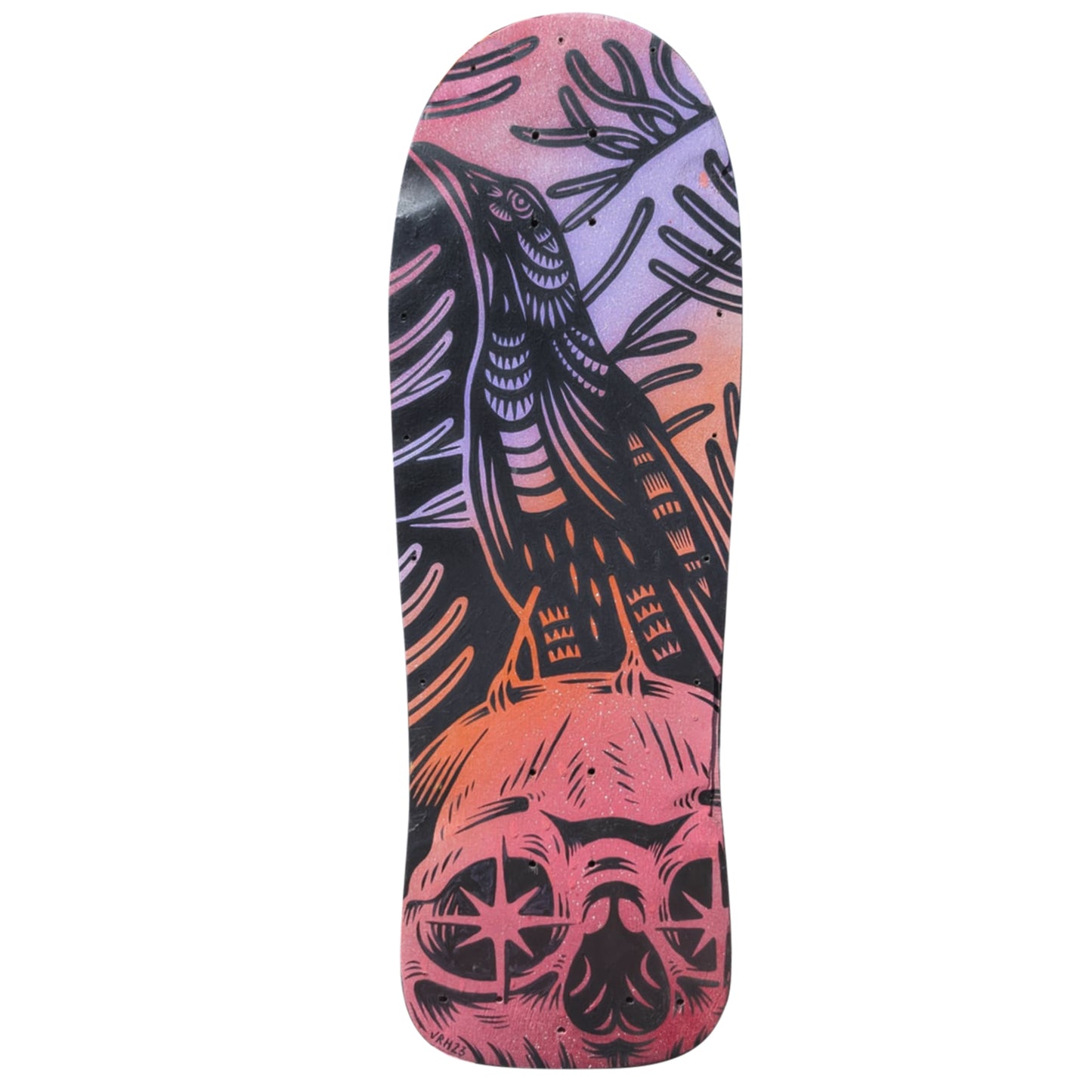 Honeyeater painted skate deck